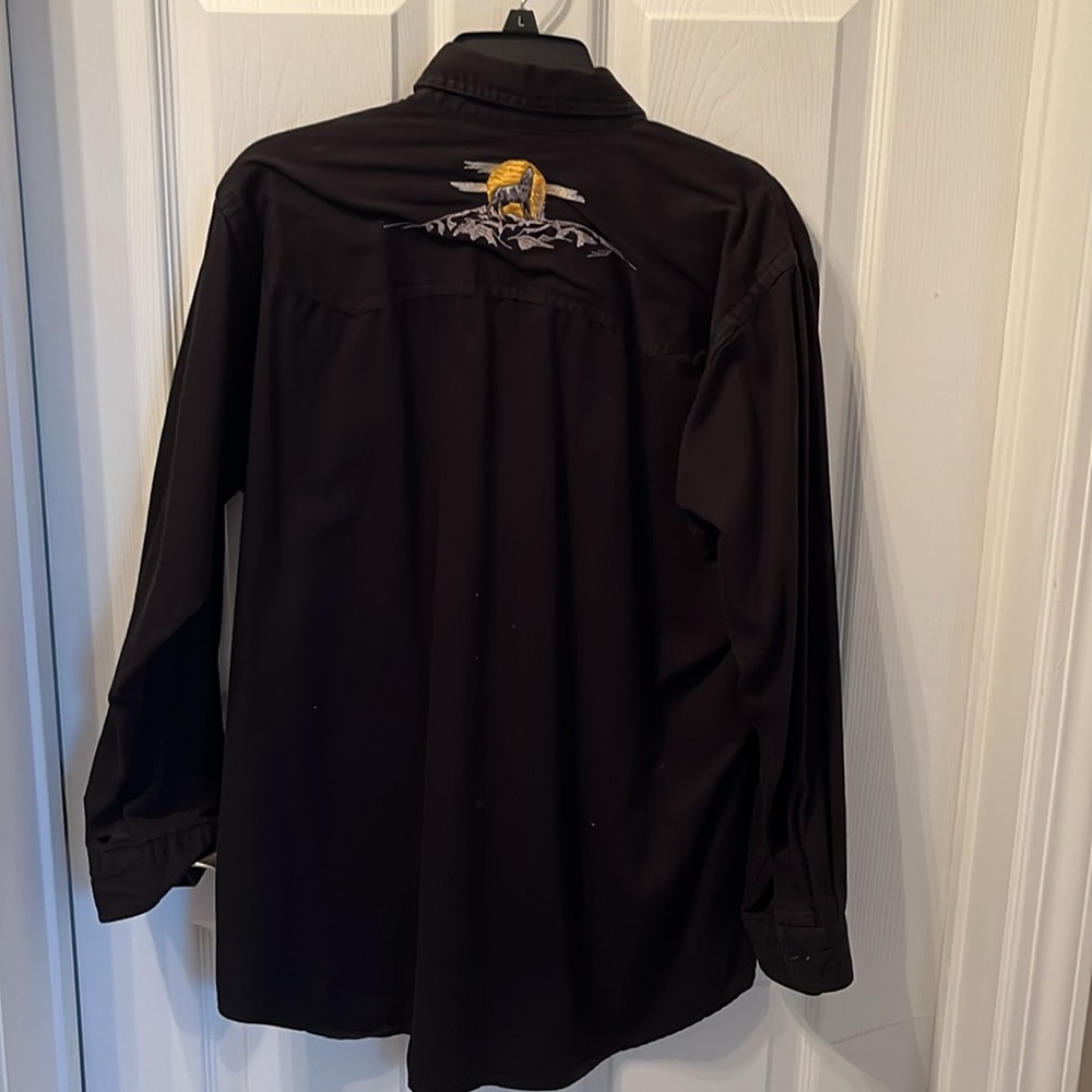 Midwest Garment Co mens size L 16 1/2 black shirt